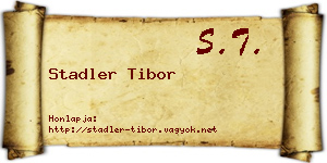 Stadler Tibor névjegykártya